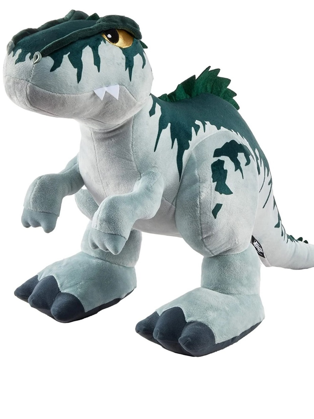 Jurassic park Plush Dinosaur Toy in Light Gray/blue and Dark Green